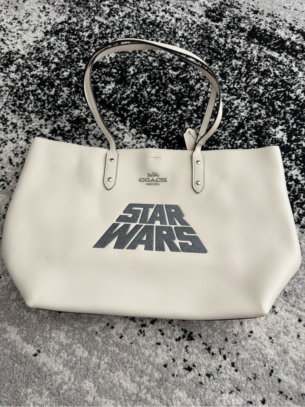 Coach Cream Leather Star Wars Logo Tote-Rare!